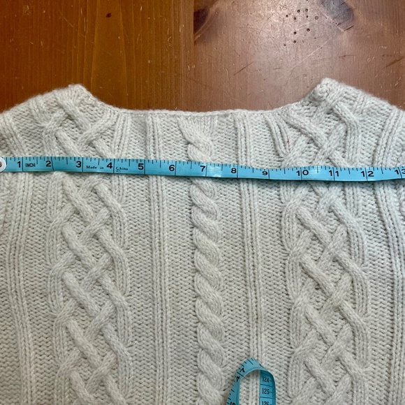 Crop Cardigan, Fisherman’s Knit Alpaca/Merino/Acrylic Talbot’s Collection, M - Picture 6 of 10
